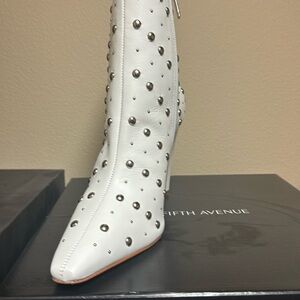 White studded boots